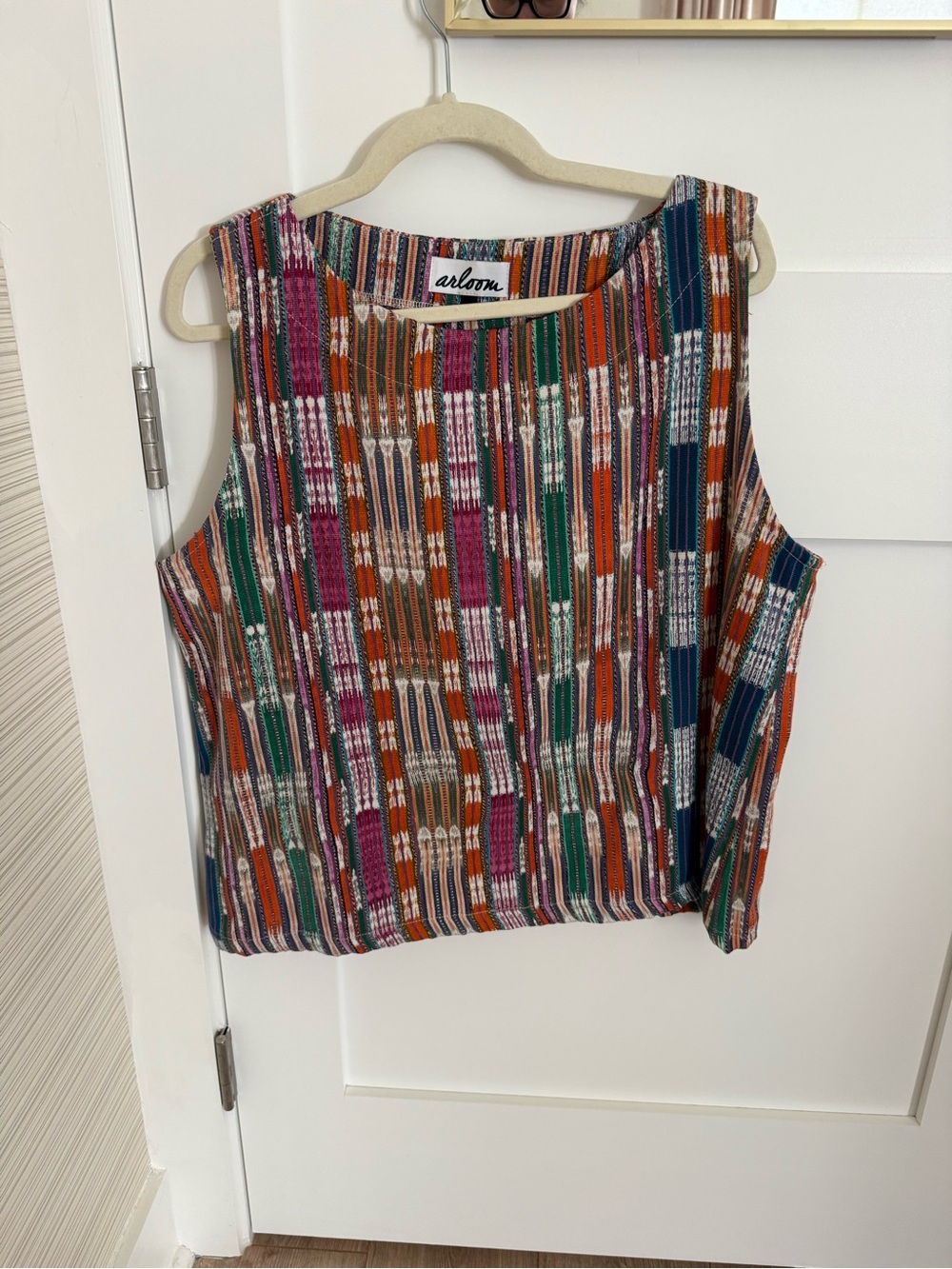 Arloom XL Multicolor Striped Tank Green, Orange, Pink, Navy (Measurements Below)